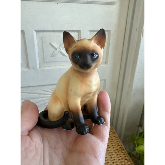 Vintage MCM Lefton Siamese Cat Kitty Figurine - Picture 7 of 9